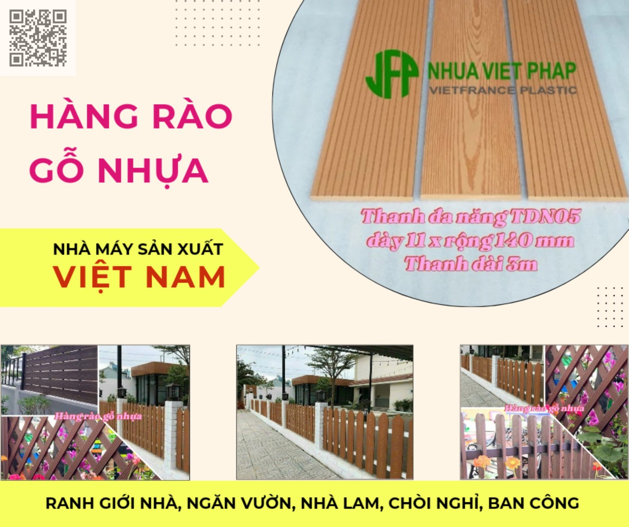 Gỗ nhựa sài gòn - Hàng rào gỗ nhựa đẹp mắt