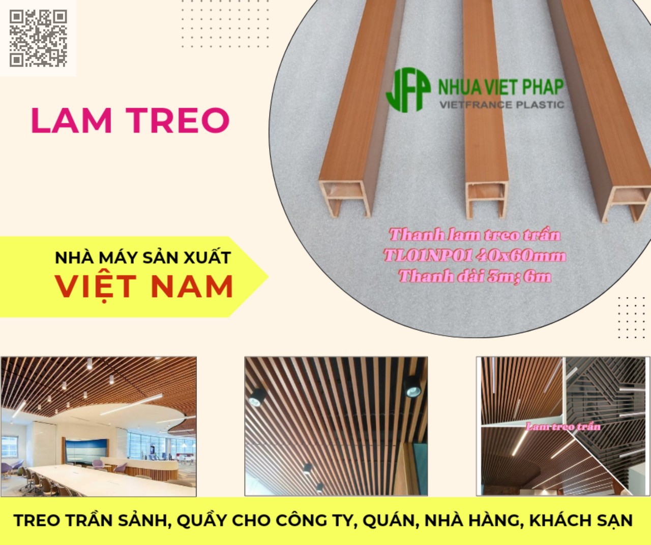 Gỗ nhựa sài gòn - Lam treo trần