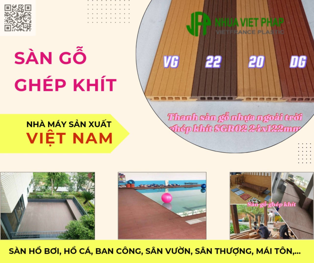 Gỗ nhựa sài gòn - Sàn gỗ nhựa ngoài trời ghép khít cao cấp nhất