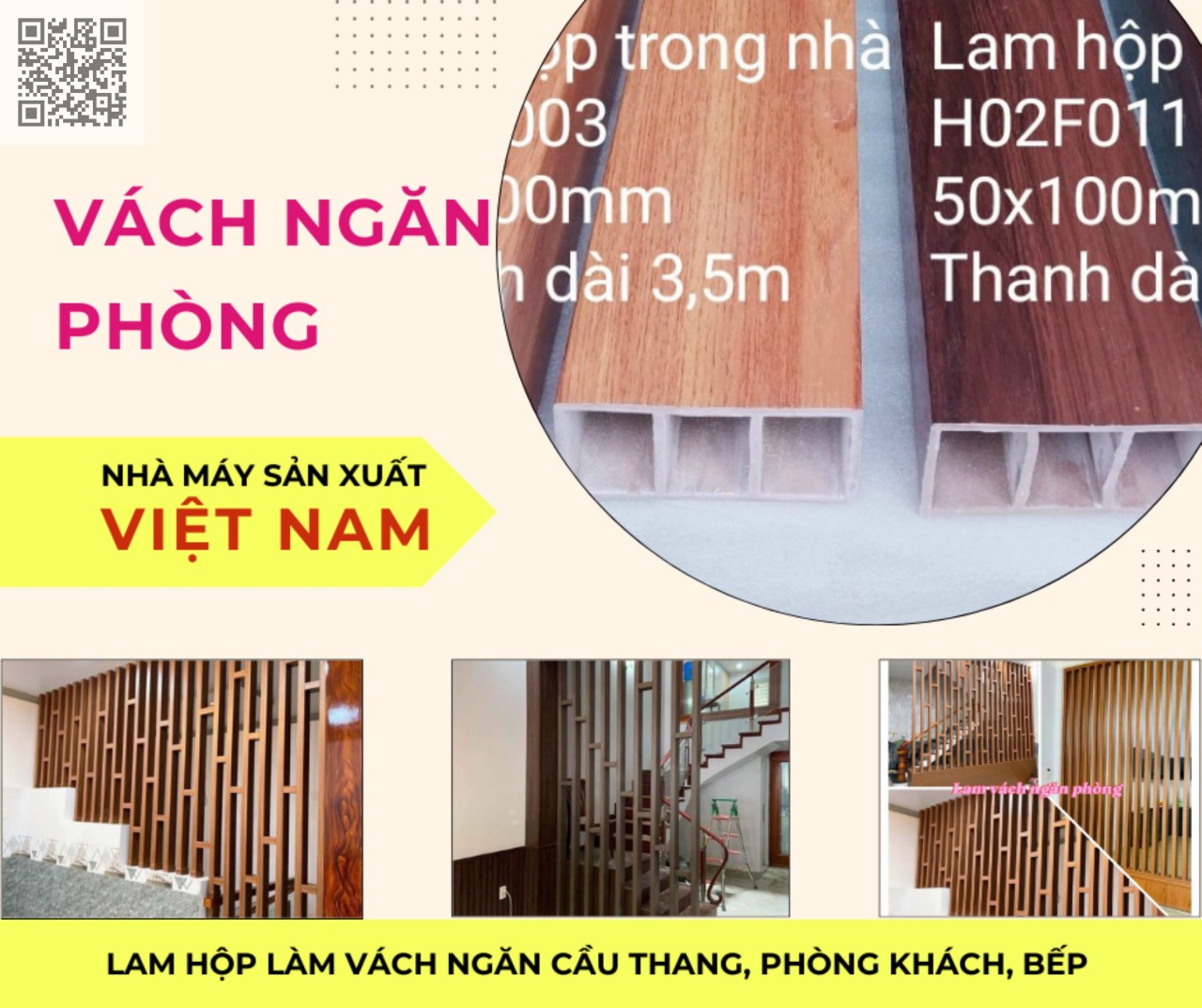 Gỗ nhựa sài gòn - Vách ngăn phòng