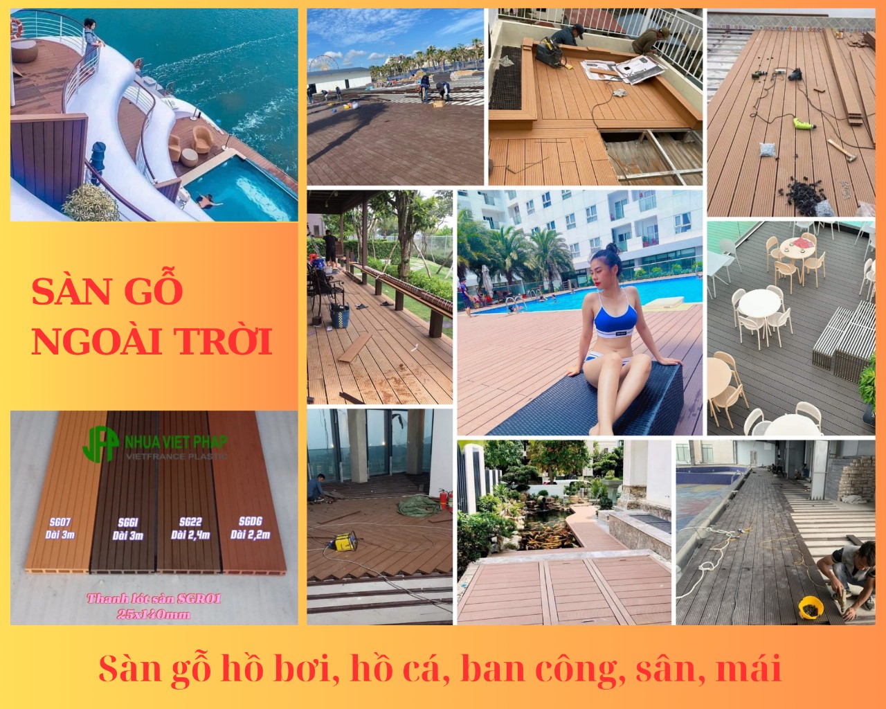 Sàn gỗ nhựa composite ngoài trời cao cấp sản xuất hoàn toàn tại việt nam