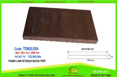 Thanh đa năng 2 lớp ốp mặt tiền ngoài trời TDN2L – Thanh đa năng 2 lớp 15x140mm gỗ nhựa Việt Pháp