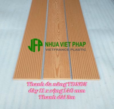 Thanh đa năng ốp mặt tiền ngoài trời, hàng rào TDN05 – Thanh đa năng 11x140mm gỗ nhựa Việt Pháp