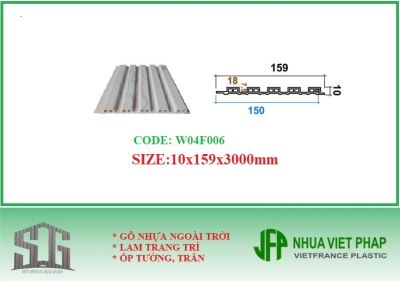 Lam 5 sóng gỗ nhựa ecoplast phủ phim gỗ nhựa sài gòn màu trắng