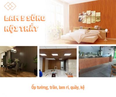 Báo giá thi công lam gỗ nhựa phủ phim laminate trong nhà loại 5 sóng màu gỗ gõ đỏ Nam Phi F008 Nhựa Việt Pháp